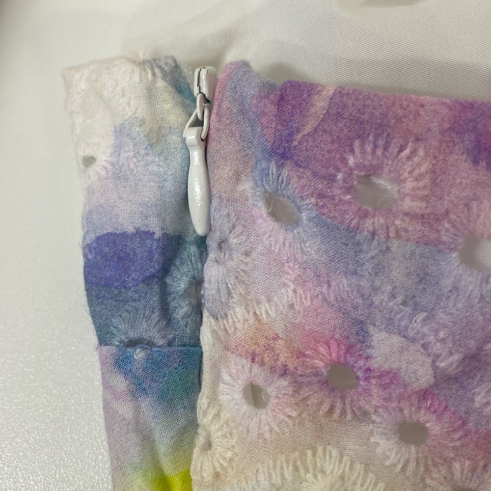 Adyson Parker Large Eyelet Watercolor Boho Midi Dress Cottagecore - Picture 11 of 15